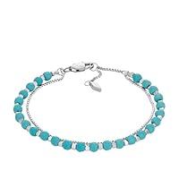Fossil Women's Silver Stainless Steel Bracelet, One Size