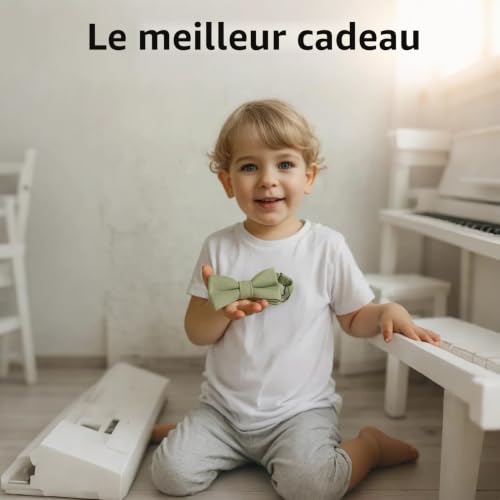 JRILUO Nœud Papillon Homme Vert Sauge, Flèche Mint Verte, Nœud Papillon Vert Menthe pour Homme, Élégant Noeud Papillon, Réglable Noeud Papillon pour Mariage, Soirée, Cérémonie – vue 5