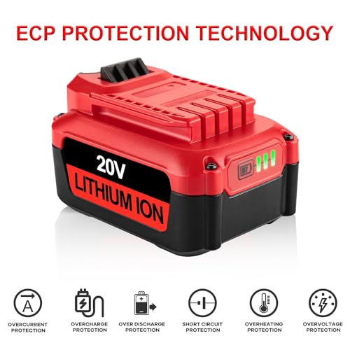 Bakipante 2Pack Replace 6.0Ah V20 Battery and Fast Charger for Craftsman CMCB104 Compatible with Craftsman 20V Max Battery CMCB202 CMCB204 CMCB206 CMCB201 CMCB100 CMCB124 Power Tool Charger