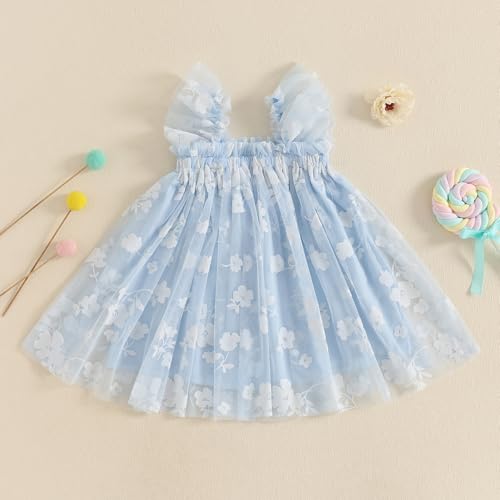 Toddler Baby Girl Summer Tulle Dress Sleeveless Strap Floral A Line Princess Dress Cute Birthday Party Tutu Sundress4