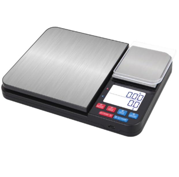 INF Balance de cuisine numérique avec double plateau de pesée 10 kg/1g et 500g/0,01g, haute précision, plusieurs unités de mesure, fonction tare, deux plates-formes de pesée