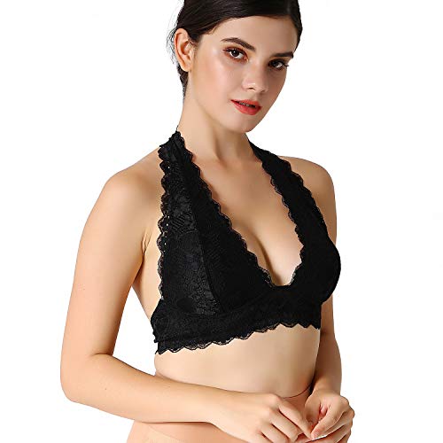 Sutiã frente única de renda floral bralette top gancho e fecho de olho atrás sutiã de renda sem aro,