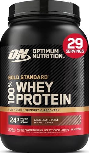 Optimum Nutrition Gold Standard 100% Whey Protein Powder, Chocolate Malt, 2 Pound (Packaging May...
