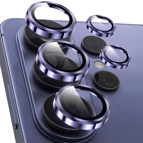 Image of Primiume HD+ Upgraded Camera Lens Frame Glass For Samsung Galaxy S26 Ultra 5G Camera Lens Protector and Aluminum Alloy Rings - Purple /5Pack