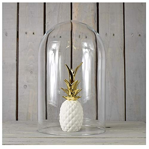 EMH Campana de cristal soplado con forma de campana de 40 cm, hecha a mano