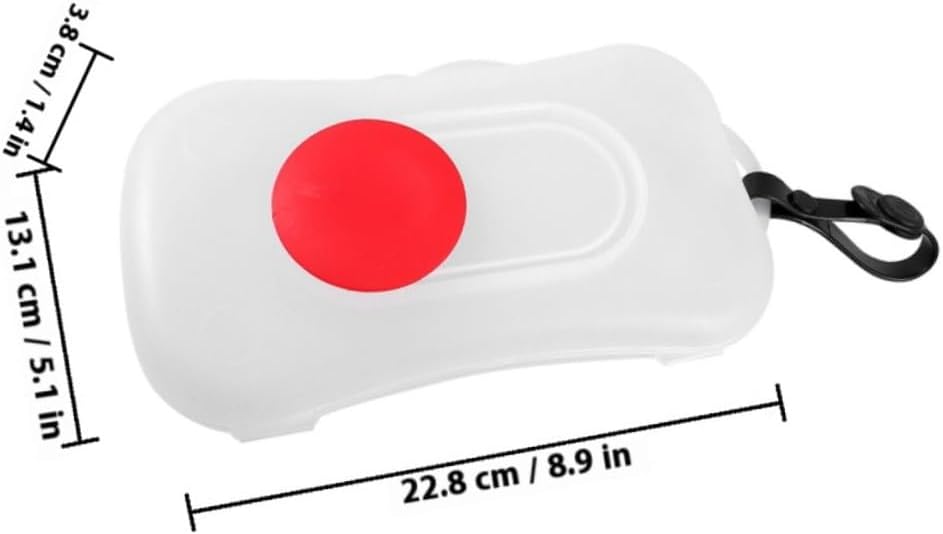 YARNOW Portable Wipes Box and Holder, 2pcs Refillable Wet Tissue Dispenser Case with Red and Yellow Silicone Bands, Travel-Friendly Diapering Accessory