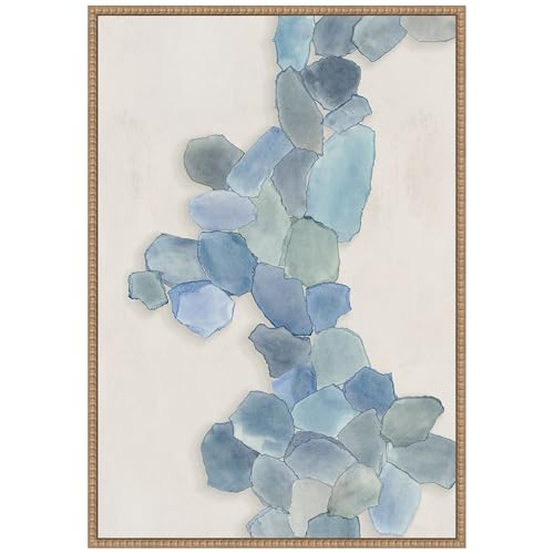 Amanti Art Framed Canvas Soft Blue Mosaic Cascade
