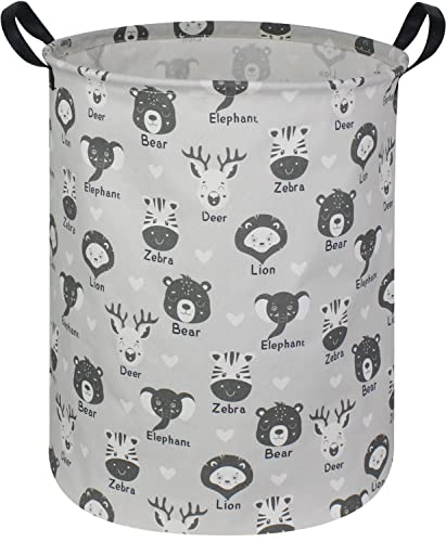 Image of Kids Laundry Hamper,Baby Laundry Basket Animal Storage Baskets for Kids Room Decor,Nursery Hamper,Bedroom,Toy Organizer,(Animals)