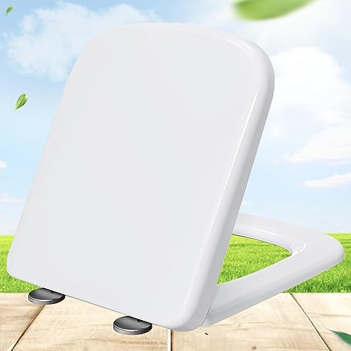 Wc Sitz, Toilettendeckel Absenkautomatik Weiss Softclose Eckig Weiß Wc Deckel Klobrille mit Absenkautomatik Wc Deckel Abnehmbar Top-Installation,white-34 * 45cm