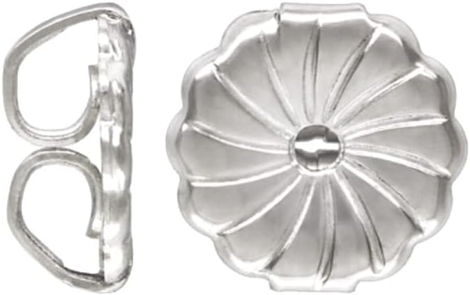 6 PCS - 9mm Extra Large Earring Back, Sterling Silver