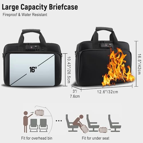 Fireproof Laptop Bag, Important Document Organizer, Shockproof Messenger Bag Briefcase for Travel & Business, w/ 13 Pocket Expanding File Folder, Accordion File Organizer, Legal Size File3