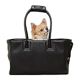 [citydog/シティドッグ] シティトートキャリー ｜ 犬 キャリーバッグ キャリーケース キャリー トート フェイクレザー おしゃれ s-black