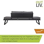 OUTLIV. Gartenliege Lucca Aluminium Dunkelgrau