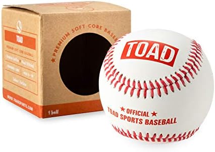 TOAD Soft Core Baseball, Premium Kids Soft Safety Baseballs with Cushioned Core, Real Genuine Leather Handstitched, Ages 1 and up, 1 Pack