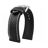 PNESHGTT Compatibile con Citizen Tudor Series 11 colori unisex cinturino in nylon e gomma inferiore 20 mm 22 23 impermeabile(Black white-S pin,20mm-width)