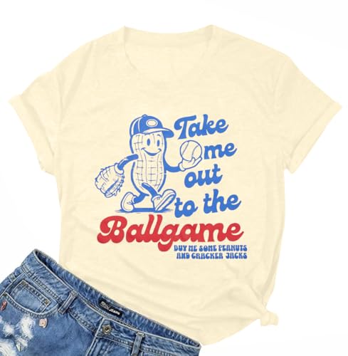 ALLTB Baseball Shirts Women Funny Baseball Mom Shirt Ballgame Graphic Tshirt Game Day Fan Tee Casual Short Sleeve Top