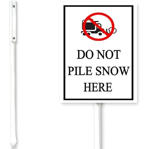 Bidesign (8X12) IN Caution Do Not Pile Snow Here Yard Sign with Stakes Safety Warning Lawn Signs Stand Rustproof Aluminum for Home Easy To Install Outdoor Decorations Cover