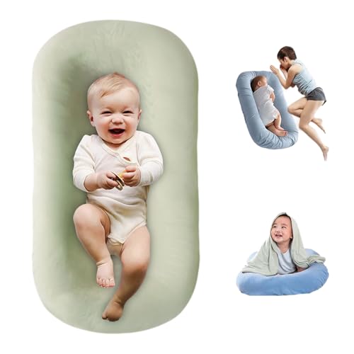 Baby Lounger, Baby Lounger for Newborn, Soft Organic Cotton Breathable Baby Lounger for Boys & Girls (Green)
