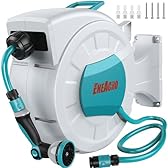 ENEACRO Avvolgitubo retrattile da parete 30M, girevole a 180° con ugello spray 10 in 1 e tubo di piombo, Riavvolgimento Automatico con Sistema di Blocco, Garden Hose Reel