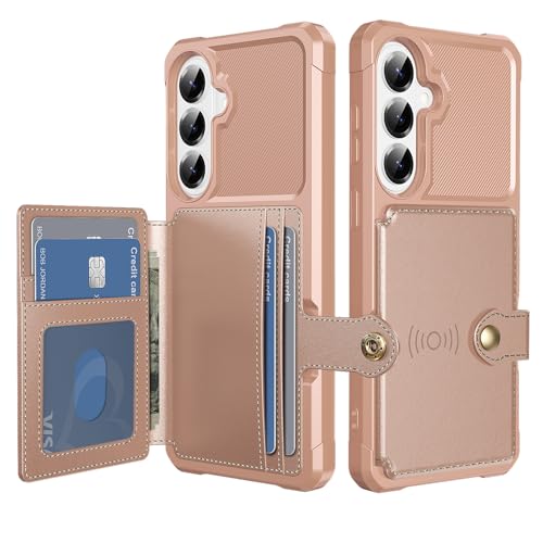 Coque Samsung S26 Plus Antichoc Rose Aimantée avec Porte-Cartes Intégré