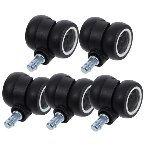 UTHCLO 5 piezas Ruedas Silenciosas para Sillas de Oficina y Gaming Doble Rodamiento Resistentes y Giratorias Compatibles con Muebles y Patas de Mesa Diseño Duradero y Silencioso