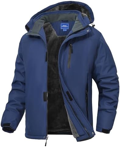 Zoofly Skijacke Winterjacke Herren Warm Wasserdicht Outdoor jacken für Männer Winddicht Snowboardjacke mit Abnehmbarer Kapuze