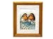 Dolls House Robins Picture Painting in Walnut Frame Miniature Bird Accessory