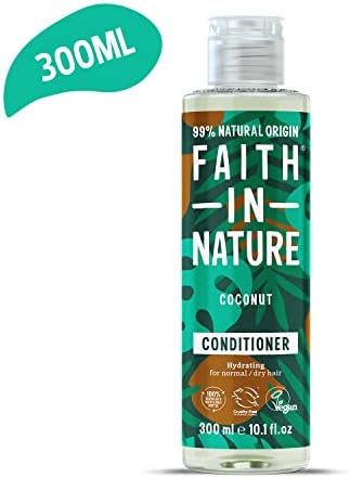 Faith In Nature 300 ml Natural Coconut Conditioner, Hydrating, Vegan and Cruelty Free, No SLS or Parabens, for Normal to Dry Hair