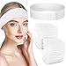 TIMCORR 100Pcs Disposable Spa Facial Headbands, Stretch Non-woven Hair Bands, Soft Skin Care Facial Bandeaus, Elastic Headwraps with Convenient Closure for Women Salon