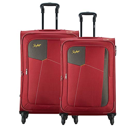 Image of Skybags Rubik Red Softsided Luggage Set of 2 (Small & Medium)