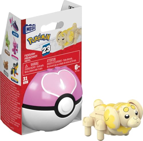 MEGA Pokemon: Series 23 Fidough Love Ball - 31 Piece Building Set