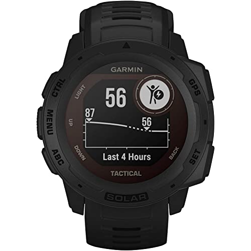 Garmin Instinct Solar Tactical Edition - Montre GPS de Plein air Robuste avec Chargement à l'énergie Solaire et Fonctions Tactiques - Noir
