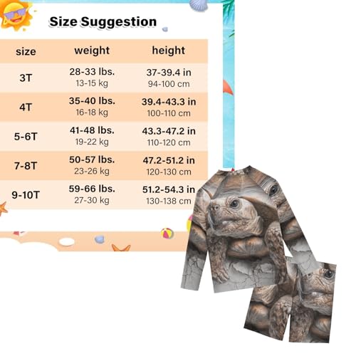 Traje de baño de manga larga para niños con conjunto de protección UV premium Turtle Marble 3