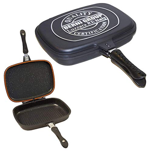 BERNIGROUP FORNETTO Padella Grill CUOCITUTTO Sanity Stone Antiaderente Effetto Pietra INDUZIONE (32)