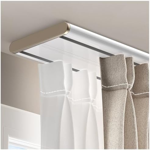 Heavy Duty 15.1FT Aluminium Ceiling Sliding Track Set, Adjustable 70-600cm, Silent Mount System for Privacy, White Conjoined Rails, Perfect for Home & Office Use