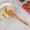 Eddington 50006 Italian Olive Wood Pierced Spatula, Handcrafted in Europe, 12-Inches,Brown #2