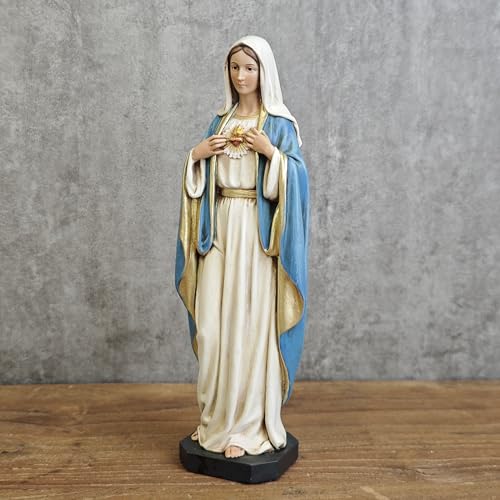 Miniatura 2 de Figura Católica Del Corazón Inmaculado De María, Estatua De La Virgen María, Madre Bendita Para El Hogar, Regalos Religiosos Para Mamá, Decoración Católica De 6 Pulgadas De Alto, Obra Maestra Clásica