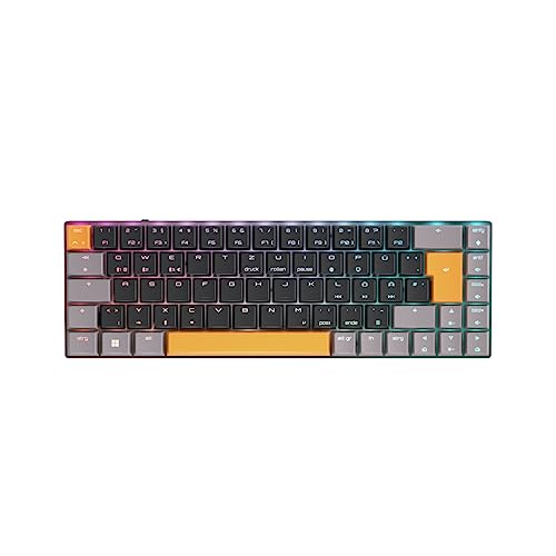 CHERRY MX-LP 2.1 Compact Wireless, Kabellose Gaming-Tastatur mit 69 Tasten, Deutsches Layout (QWERTZ), Mechanische MX Low Profile Speed Switches, Schwarz