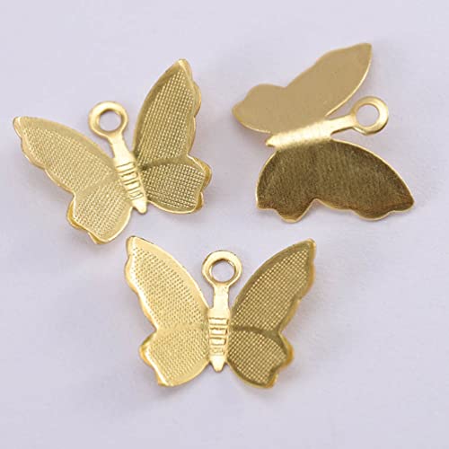 Sewacc 100Pcs Tiny Butterfly Charms Copper Butterfly Pendant Bracelet Necklace Earring Butterfly Pendant Charms Mini Insect Charm For Diy Jewelry Making Accessories #TOP1