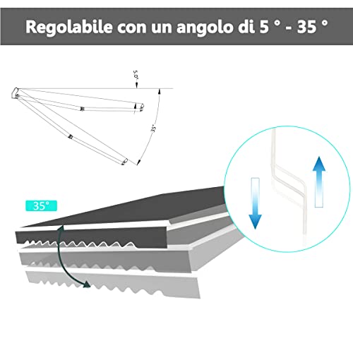 RELAX4LIFE 250 x 200 cm Tenda da Sole per Esterno