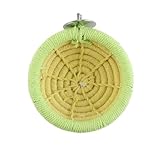 Durlo Nid d'oiseau en corde de coton, nid d'élevage tissé à la main pour perroquets, perruches, calopsittes et perruches (jaune)