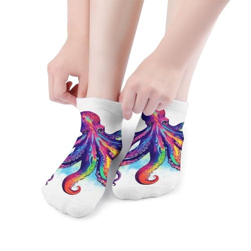 Colorful Octopus Socks Ankle Length Socks Casual Short Socks for Women Men Low Cut Sports Socks Running Socks No Show Socks Ankle Socks Athletic Socks Workout Socks 5