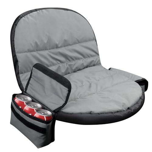 Kujunpao Riding Lawn Mower Seat Cover Lawn Tractor Cover with Two Storage Bags Fit for Most Lawn Mower Seat 600d Oxford Cloth Grey