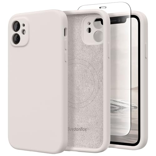 Image of Magnetic for iPhone 11 Phone Case Silicone, Compatible with MagSafe, [Full Camera Protection][Screen Protector] Slim Shockproof Protective Case for iPhone 11 6.1 inch, Stone