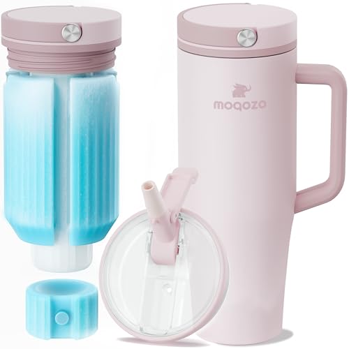 MOQOZO Reuseable Breastmilk Storage Bottle, Portable Breast Milk Cooler for Outdoor Travel TSA Approved, 40oz Larger Capacity Chiller Container Keeps Milk Fresh for 24+ Hours (Pink)