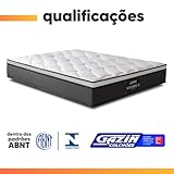 Colchão Casal Molas Ensacadas Pillow Top Maximus 138x188x24cm Cinza/Branco Gazin - Suporta até 120Kg por Pessoa glide