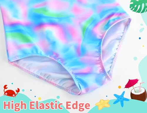 Image of TENVDA Girls Swimsuit Summer Beach Sport Halter Bathing Suits One Piece Swimwear for 2-12 Years Old Kids