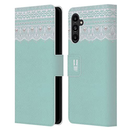Carcasa Samsung Galaxy A13 5G cuero libro verde azulado pastel