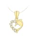 Produktbild Carissima Gold Damen verlötet Trace Halskette mit 12mm x 19mm kubic Zirkonia Dolphin Anhänger 9k(375) Gelbgold 0.4mm 46/18zoll