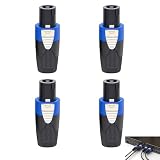 4 Pièces Connecteur Speakon, Prise Speakon pour Câble Haut Parleur 4 Broches, Fiches Audio à Verrouillage Rotatif Type NL4FC NL4FX NL2FC Connecteurs Twist Lock Enceintes Amplificateurs DJ,Sono, Scène